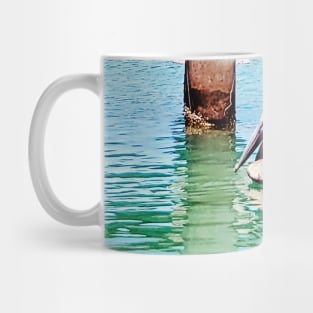 Florida Keys Pelican Floating In The Ocean Mug